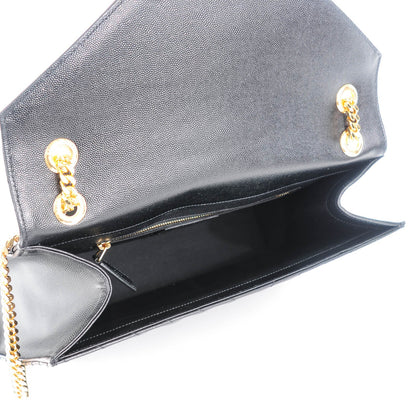Saint Laurent Grain De Poudre Matelasse Chevron Large Monogram Satchel Black 5 of 7