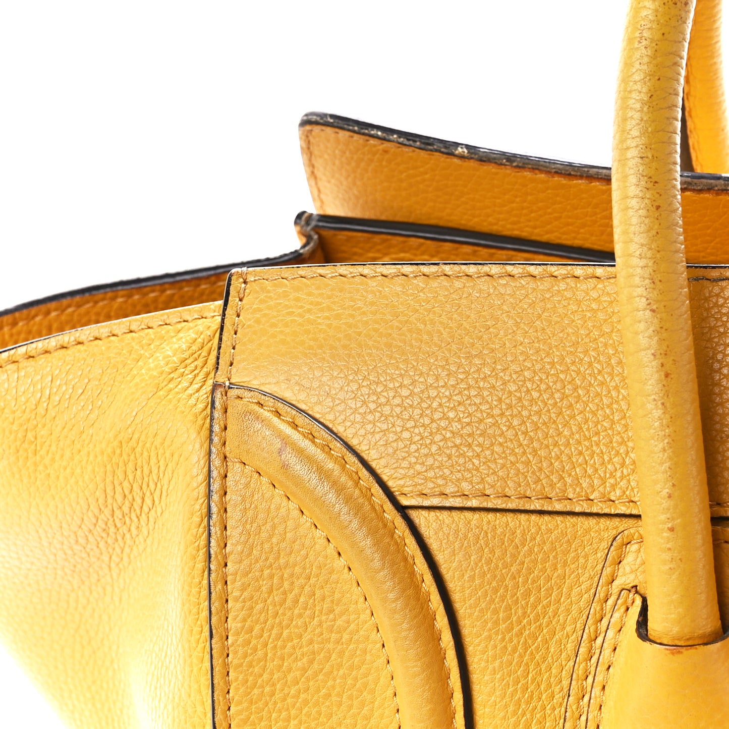 Drummed Calfskin Mini Luggage Ocre