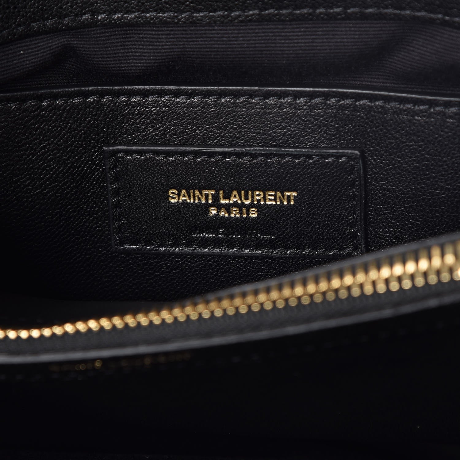 Saint Laurent Sheepskin Matelasse Chevron Monogram Medium College Bag Black 6 of 7