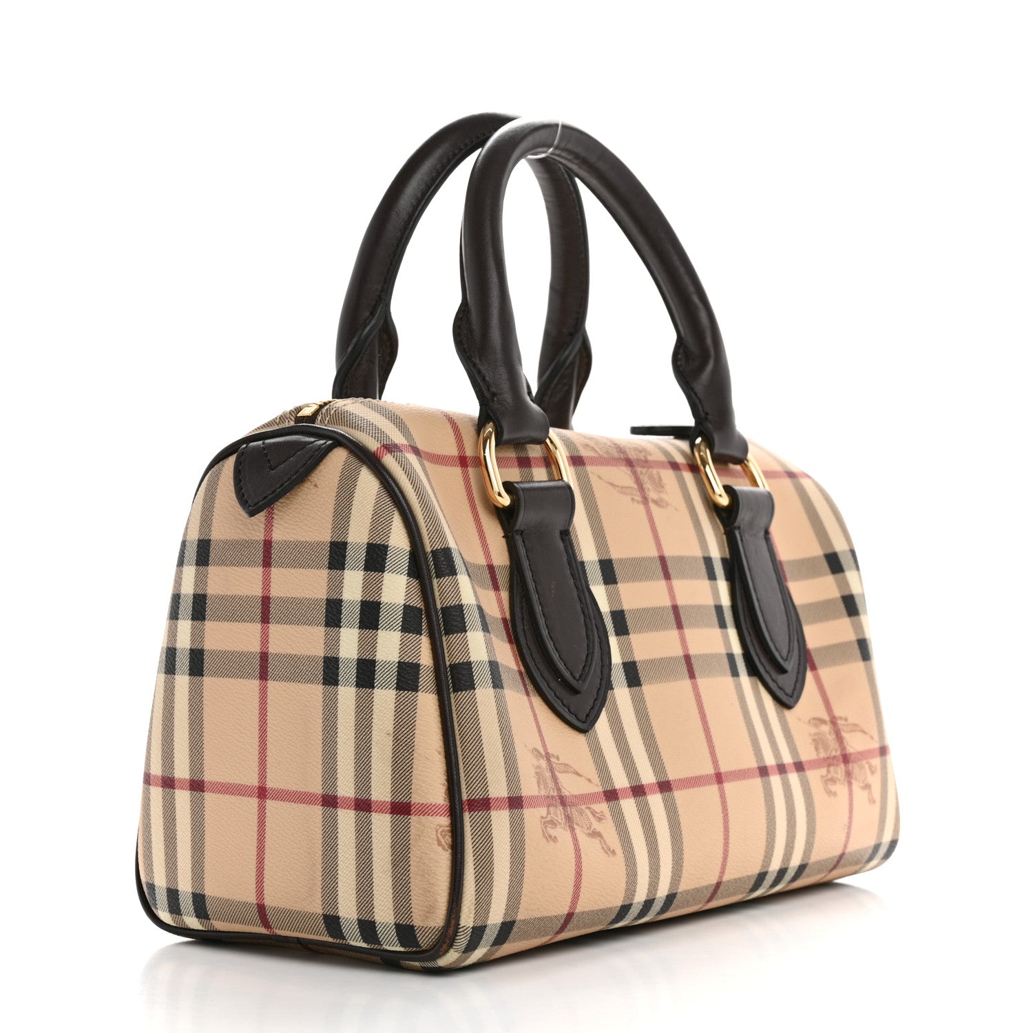 Burberry Haymarket Check Small Chester Bowling Bag Chocolate 3 of 12