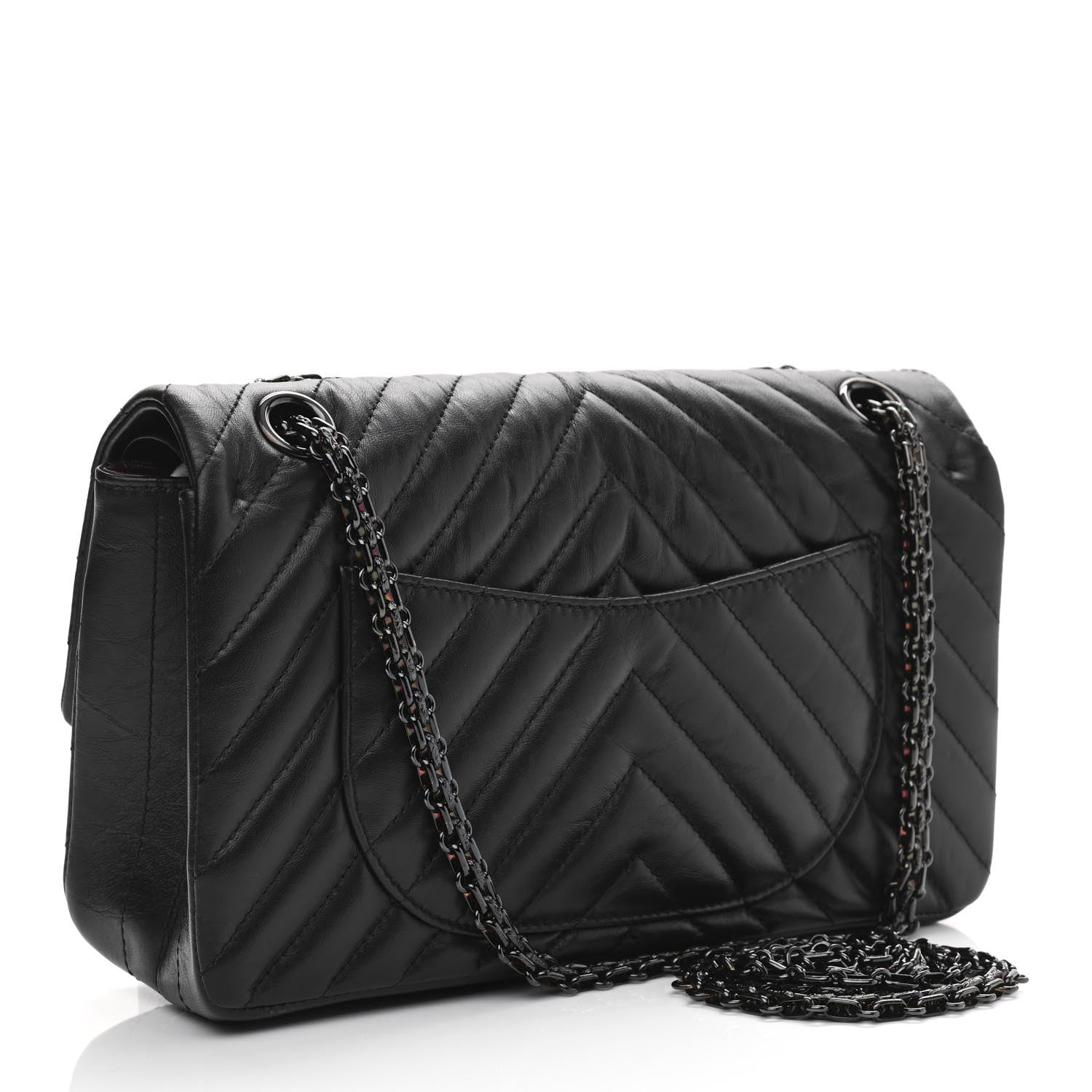Chanel Aged Calfskin Chevron Quilted 2.55 Reissue 225 Flap So Black 3 of 10