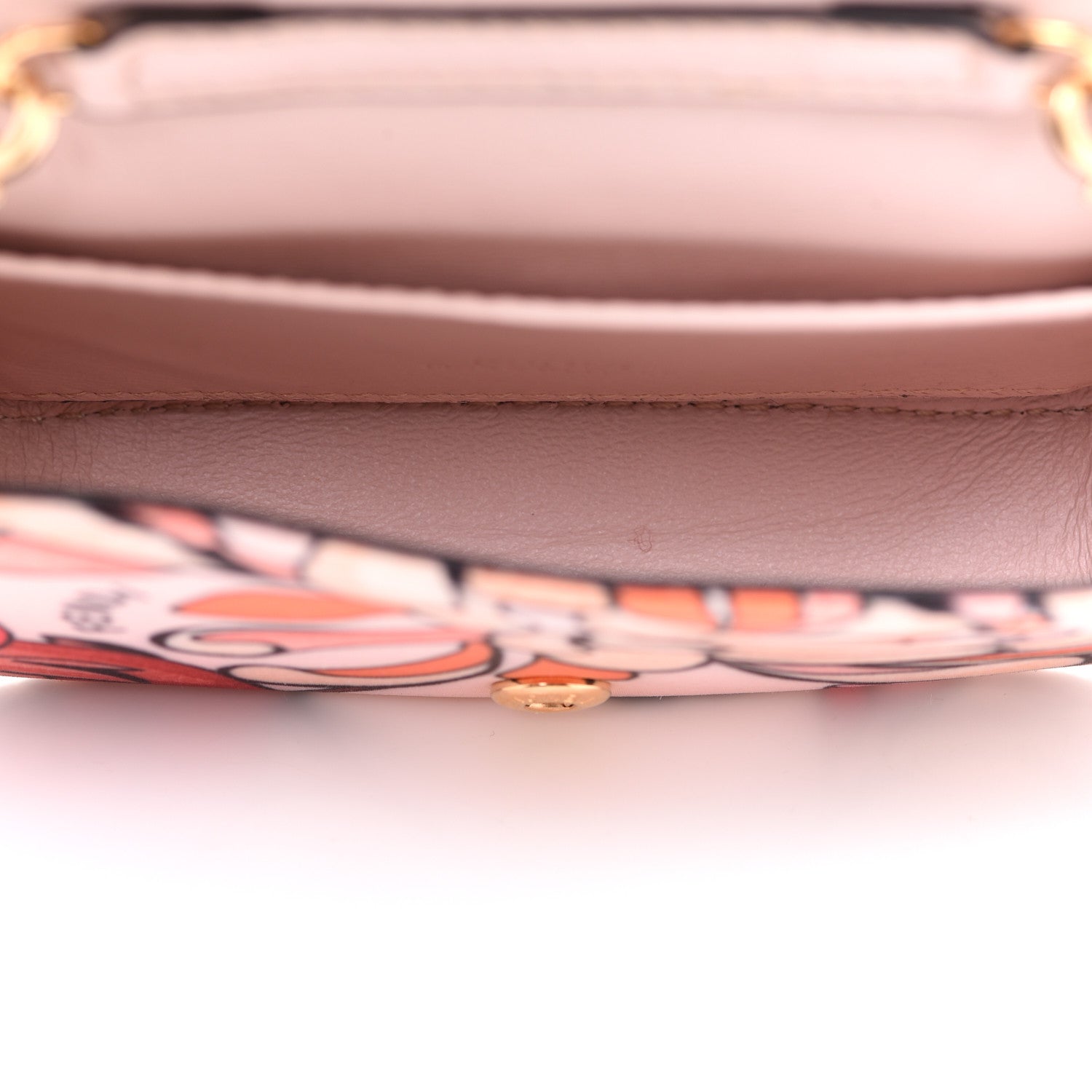 Fendi Stretch Satin Vitello Grace Floral Print Nano Baguette Charm Rose Multicolor Rosso Cardinale 4 of 6
