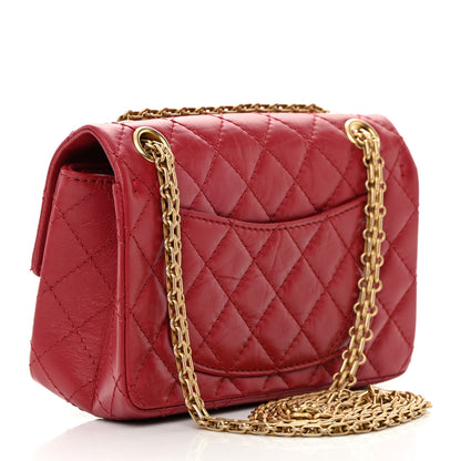Chanel Aged Calfskin Quilted 2.55 Reissue Mini Flap Red 3 of 17