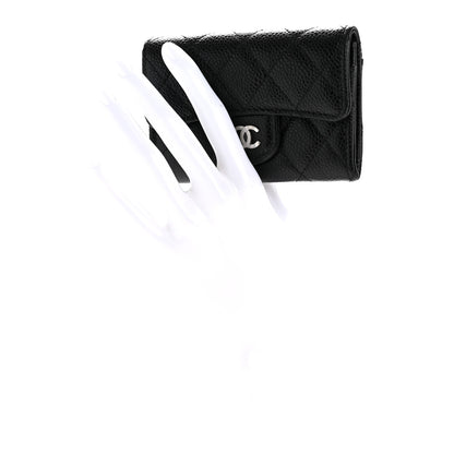 Chanel Caviar Quilted Flap Card Holder Wallet Black 2 of 9