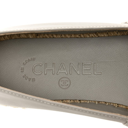 Chanel Lambskin Quilted CC Espadrilles 40 Grey 8 of 9