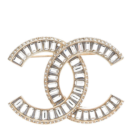 Chanel Baguette Crystal CC Brooch Gold 1 of 5