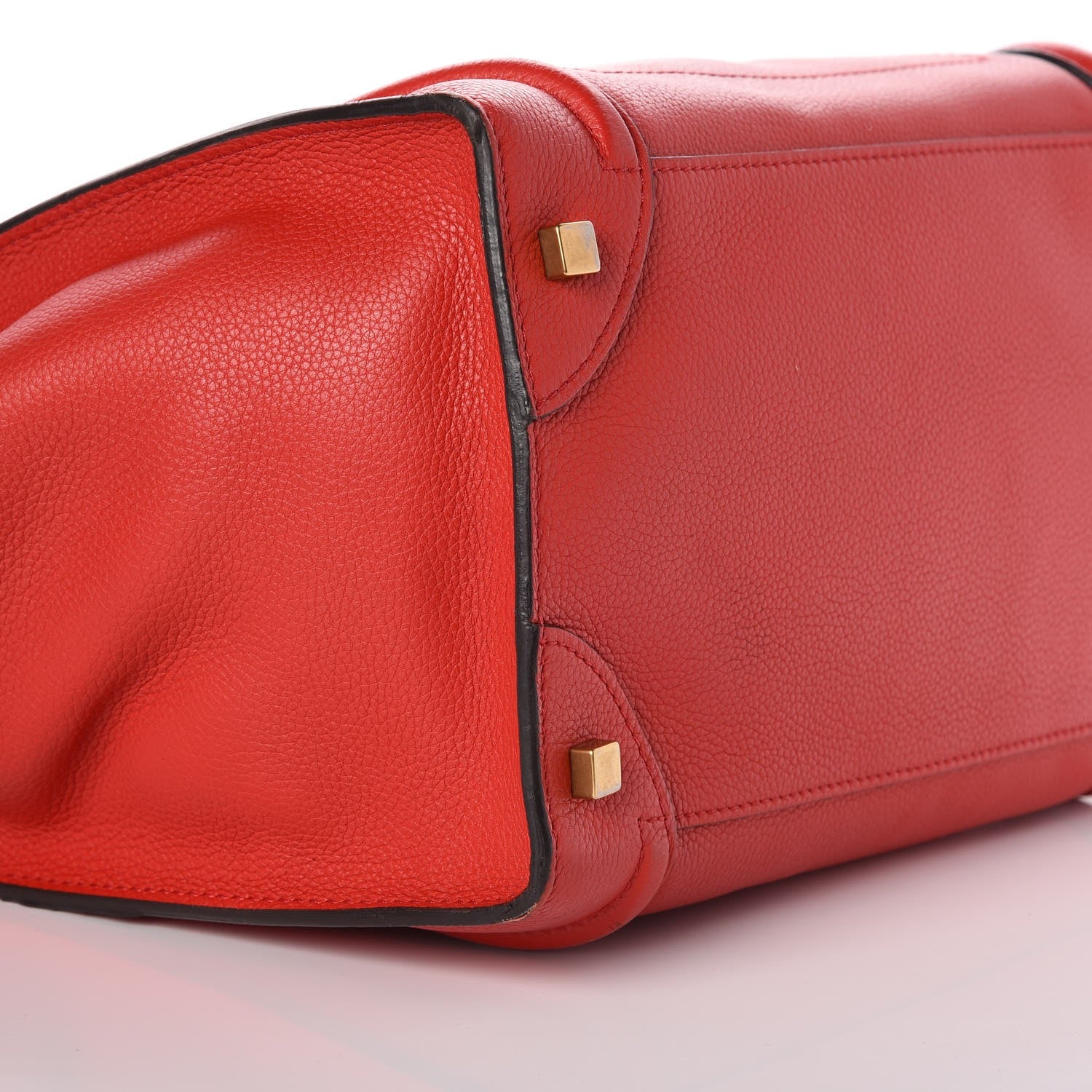 Celine Drummed Calfskin Mini Luggage Coquelicot 12 of 13