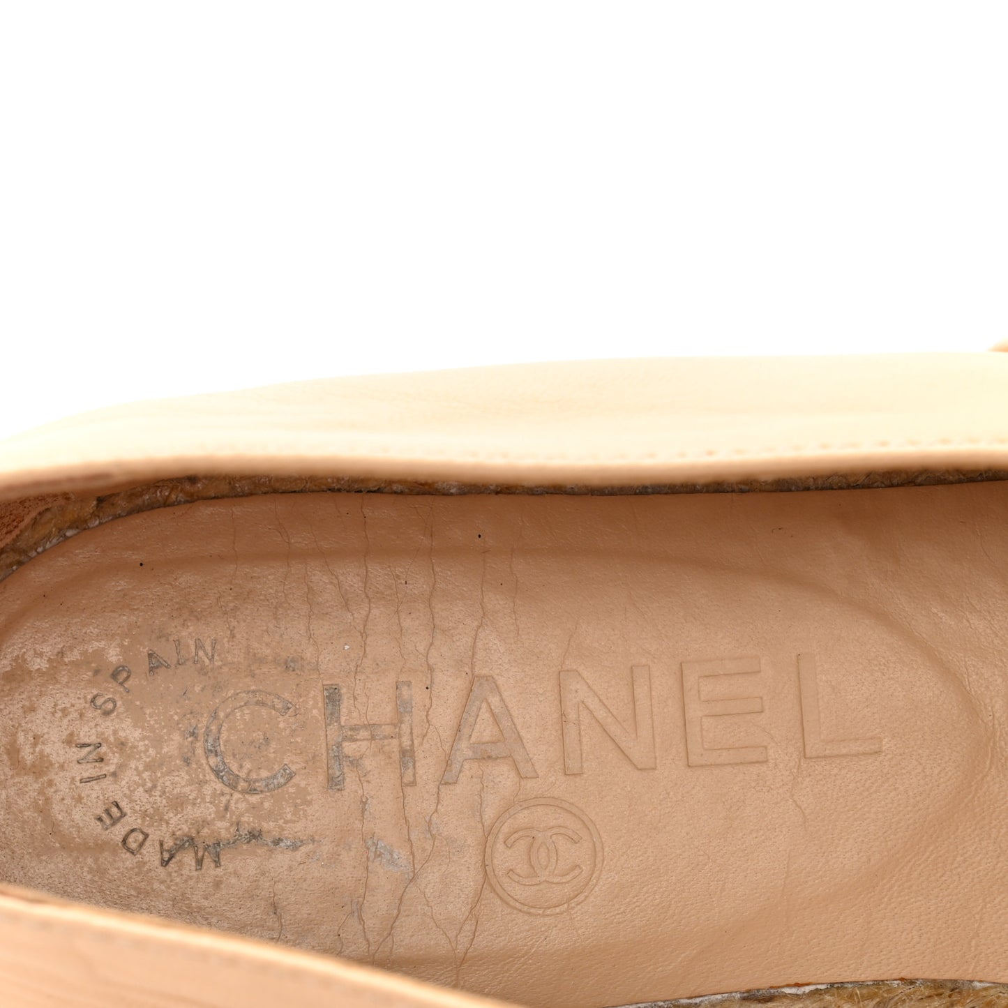 Lambskin CC Espadrilles 37 Beige Black
