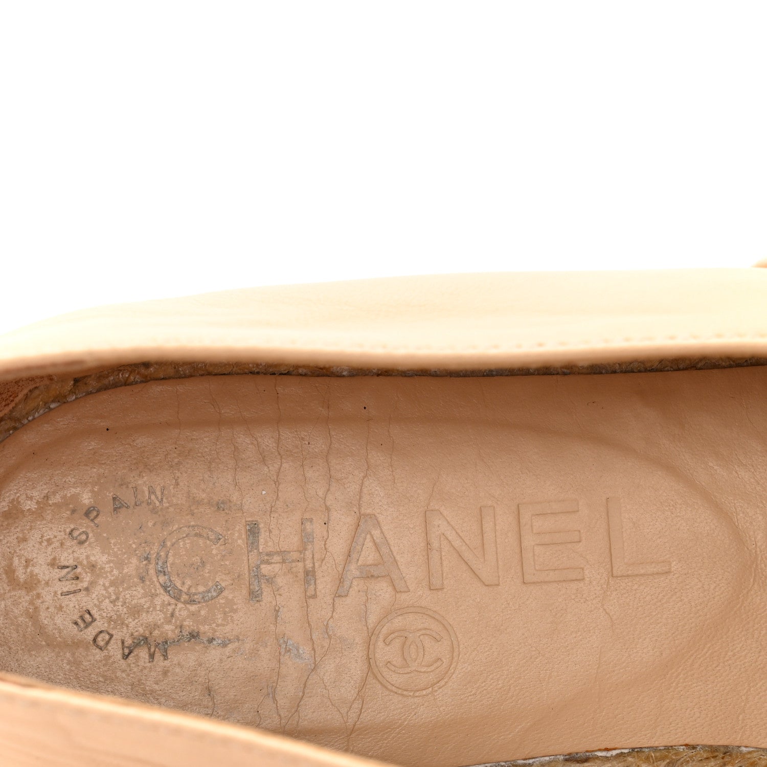 Chanel Lambskin CC Espadrilles 37 Beige Black 8 of 11