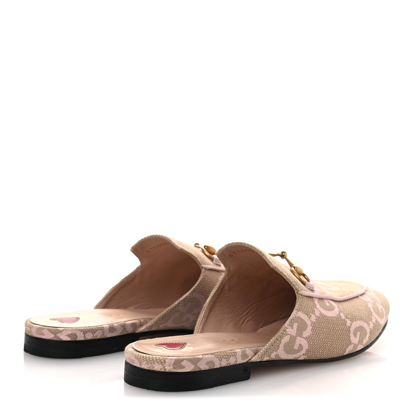 Monogram Macro GG Nappa Charlotte Womens Princetown Slippers 38 Beige Perfect Pink