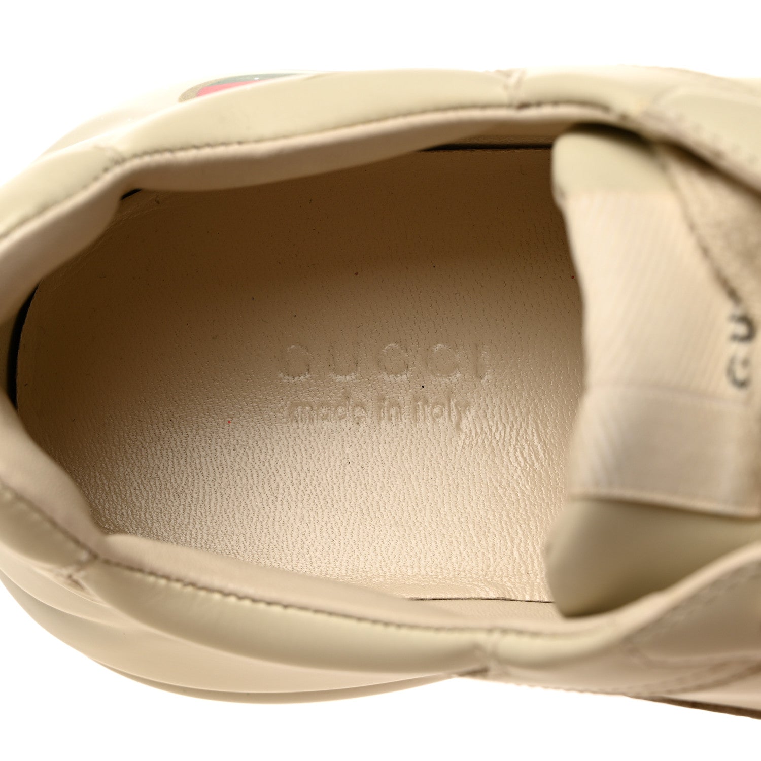 Gucci Calfskin Logo Womens Rhyton Sneakers 37.5 Ivory 6 of 9
