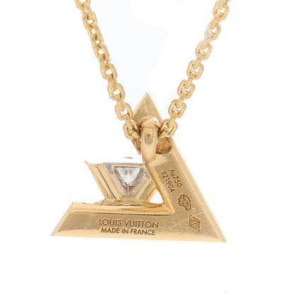 Louis Vuitton 18K Yellow Gold Diamond Small LV Volt One Pendant Necklace 4 of 4