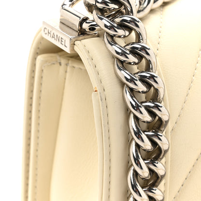 Chanel Calfskin Chevron Quilted Small Boy Flap White 12 of 16