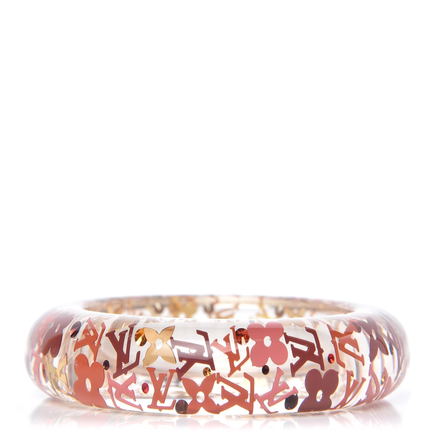 Louis Vuitton Resin Swarovski Small Inclusion GM Bracelet Tangerine 1 of 4