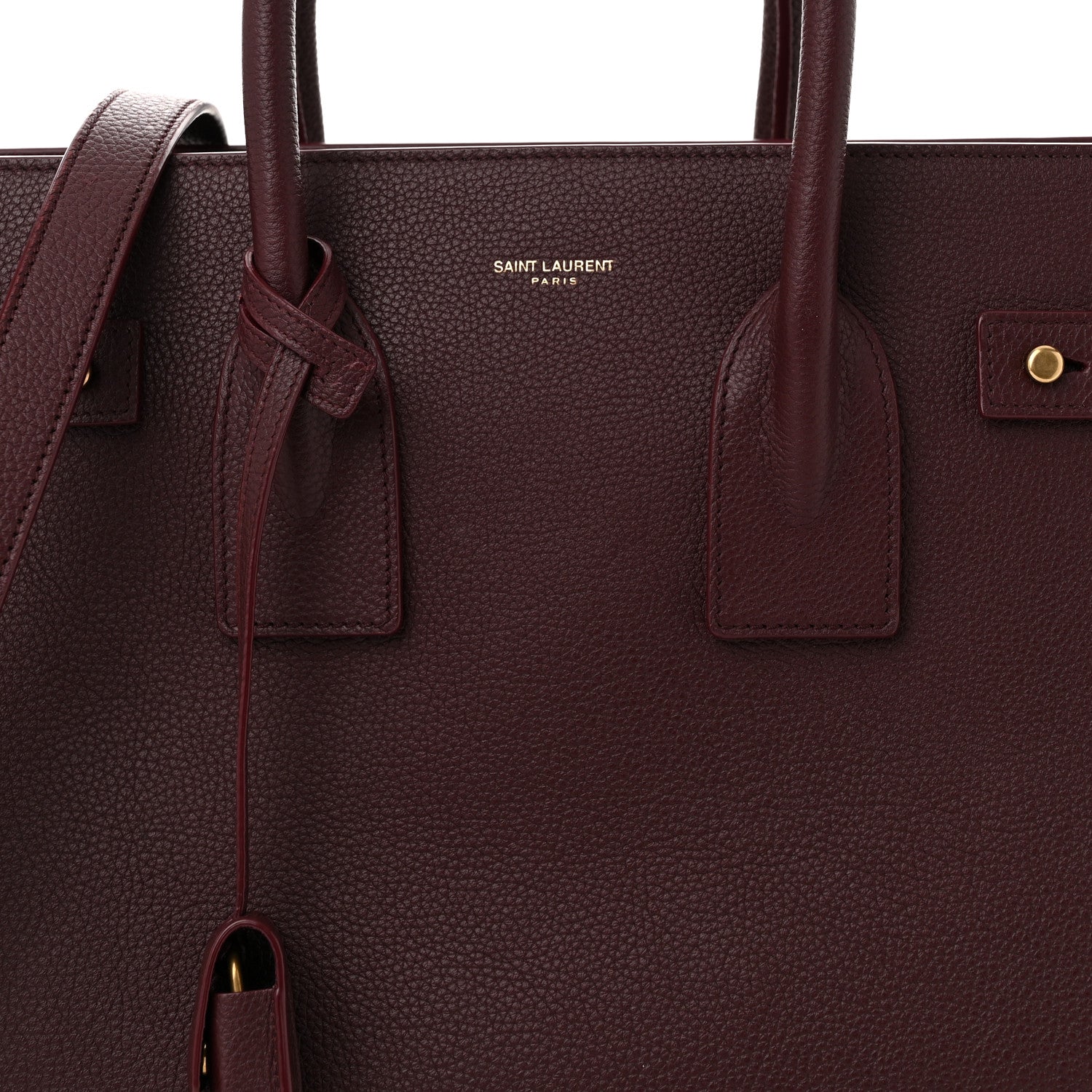 Saint Laurent Grained Calfskin Small Supple Sac De Jour Rouge Cabernet 8 of 10