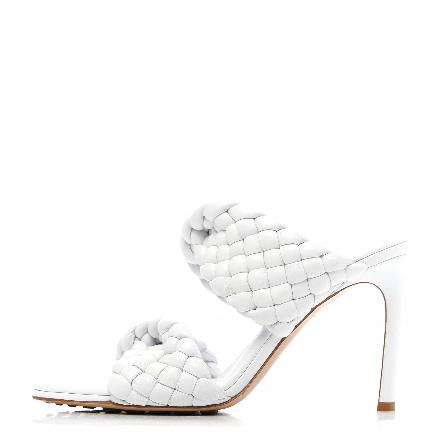 Bottega Veneta Nappa Twisted Padded Intrecciato Curve Slide Sandals 40 Optic White 1 of 7