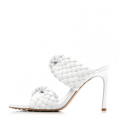 Bottega Veneta Nappa Twisted Padded Intrecciato Curve Slide Sandals 40 Optic White 1 of 7
