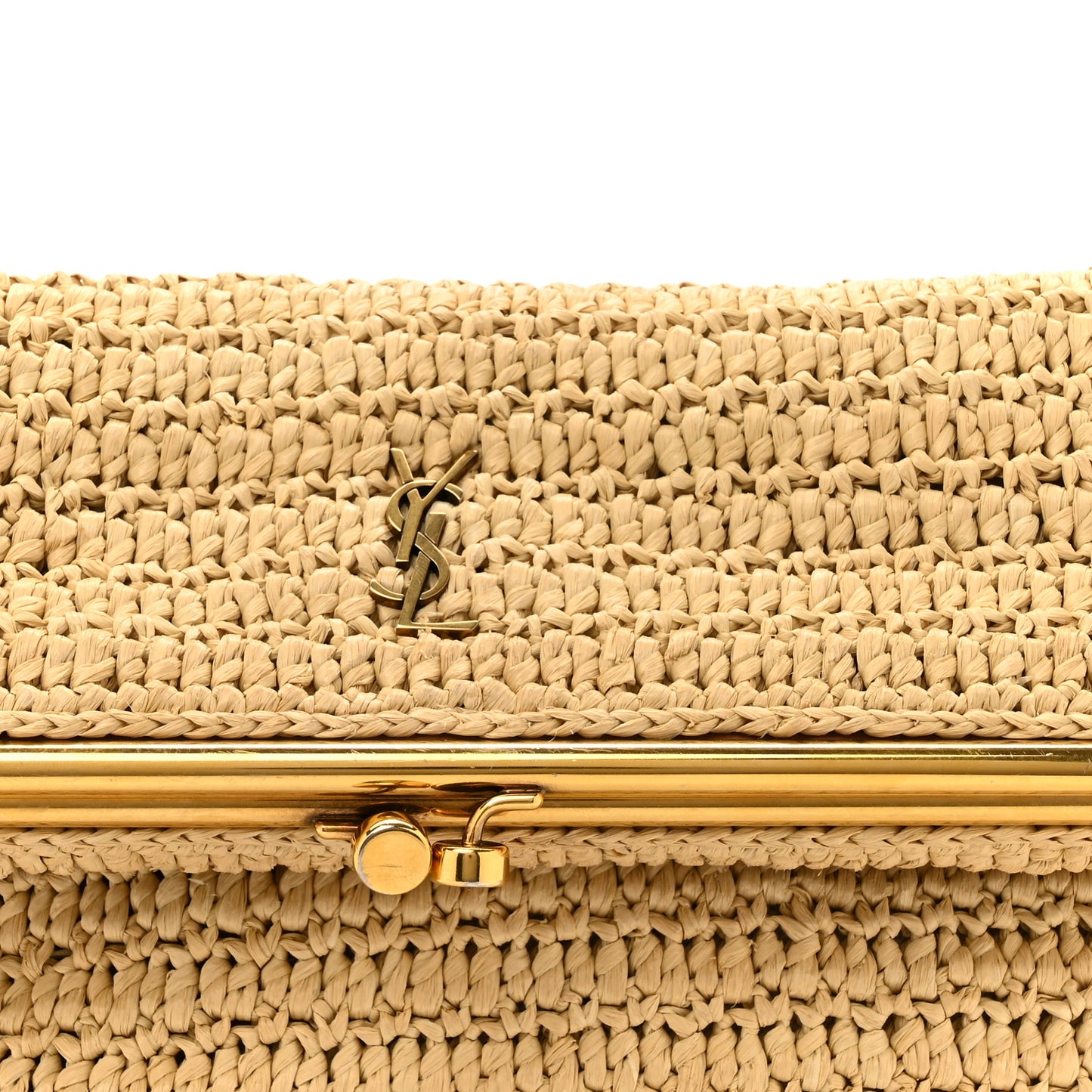 Raffia Monogram Medium Sac Charnerie Naturale Brick