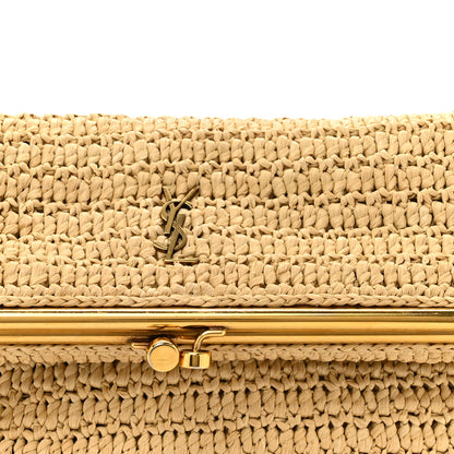 Saint Laurent Raffia Monogram Medium Sac Charnerie Naturale Brick 8 of 13