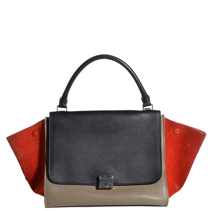 Celine Smooth Calfskin Suede Medium Tri-Color Trapeze 10 of 18
