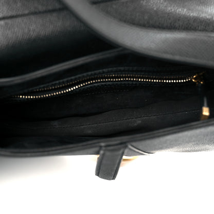 Christian Dior Grained Calfskin Saddle Bag With Strap Black 5 of 11