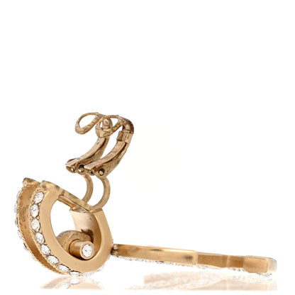Chanel Crystal CC Single Clip On Earring Gold 3 of 5