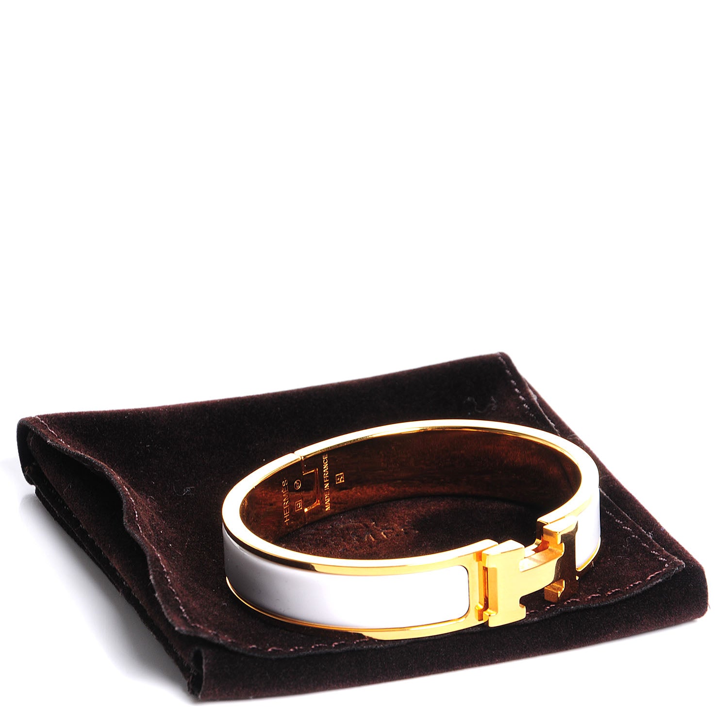 Hermes Enamel Narrow Clic Clac H Bracelet PM White 4 of 7