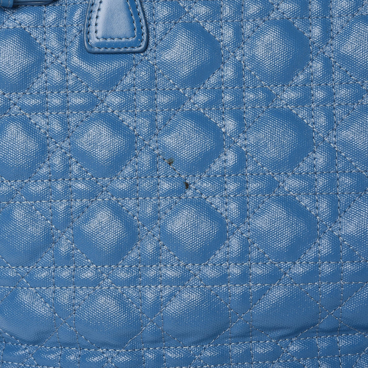 Christian Dior Coated Canvas Cannage Medium Panarea Tote Cobalt Blue 17 of 20