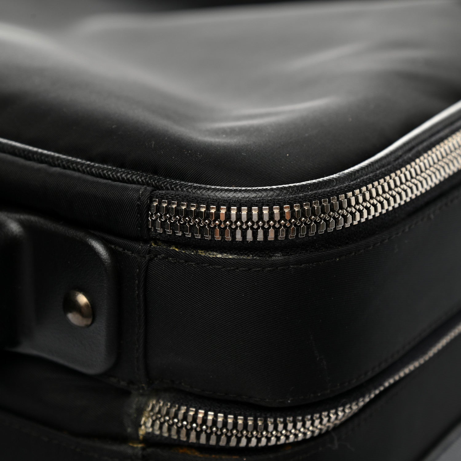 Prada Tessuto Nylon Saffiano Trolley Luggage Black 10 of 13