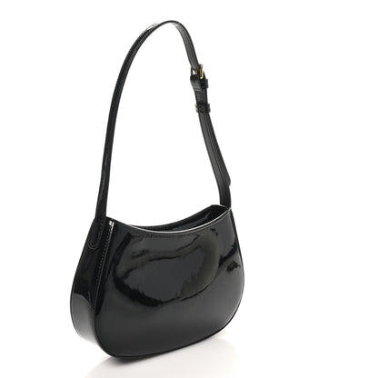 Celine Patent Calfskin Medium Tilly Triomphe Shoulder Bag Black 3 of 9