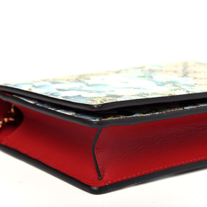 Gucci GG Supreme Monogram Blooms Chain Wallet Blue 7 of 11