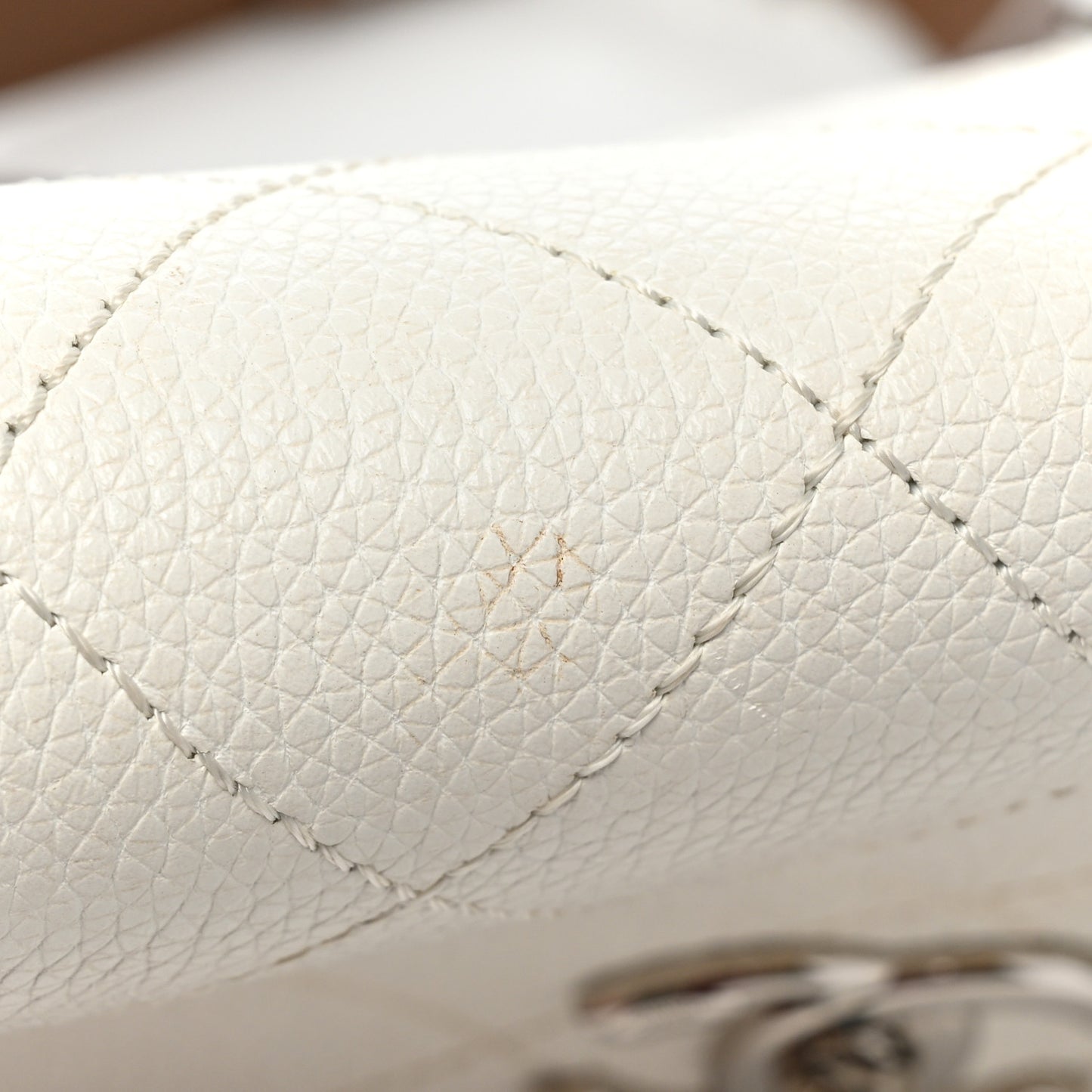 Calfskin Stitched Messenger Flap White