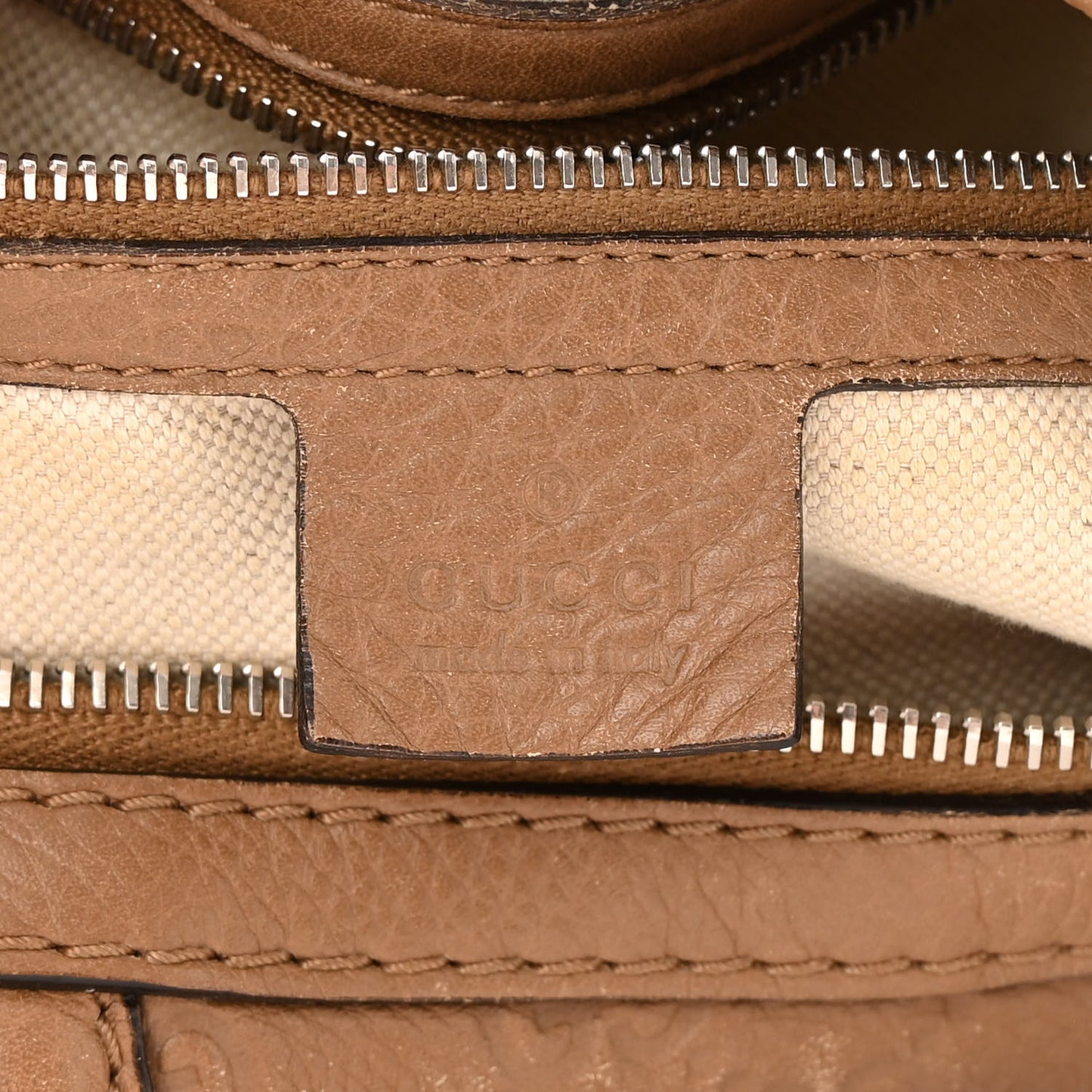 Guccissima Medium Techno Horsebit Hobo Taupe