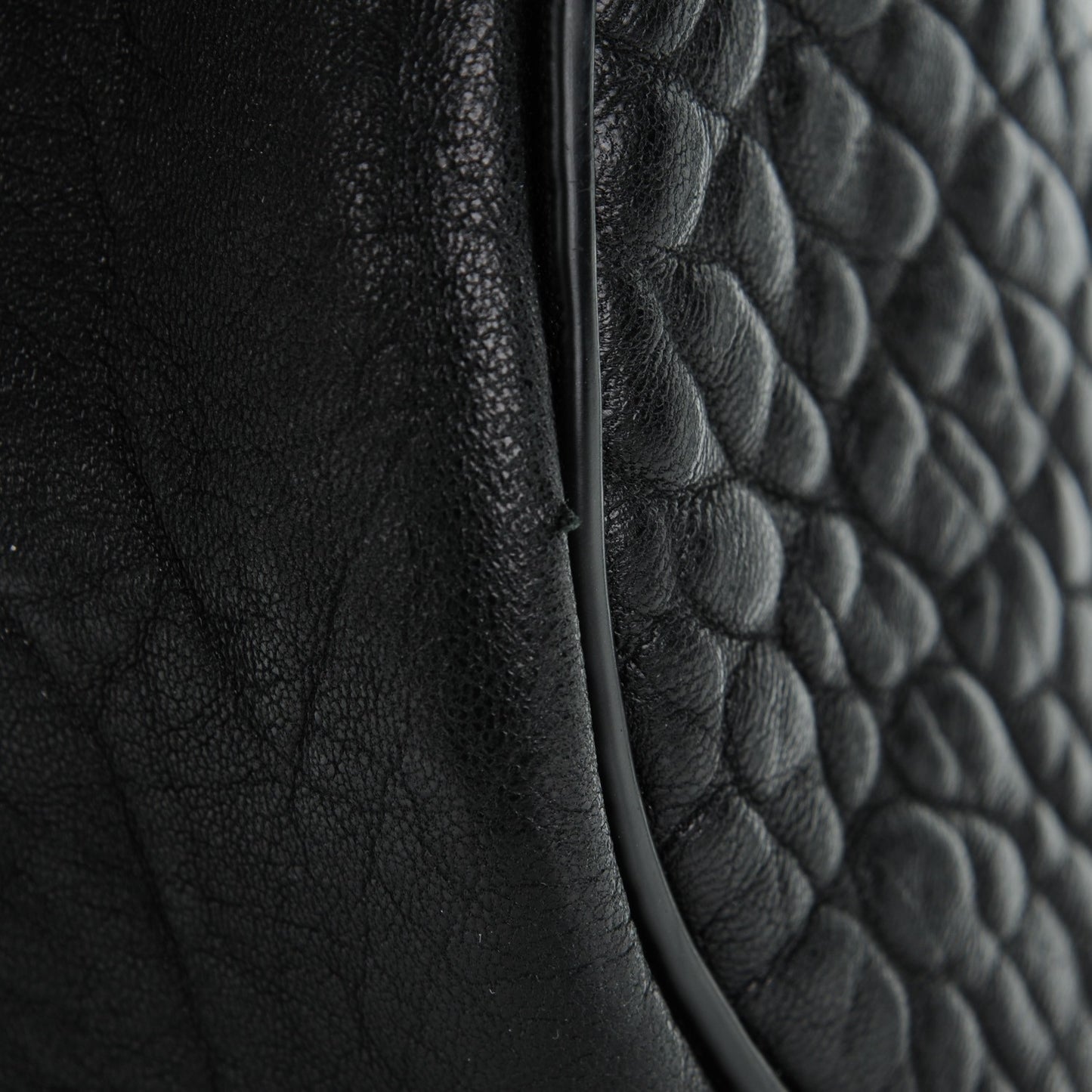 Pebbled Lambskin Rocco Black Antique Brass Hardware
