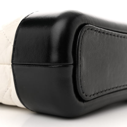 Chanel Aged Calfskin Quilted Small Gabrielle Hobo Black White 9 of 14