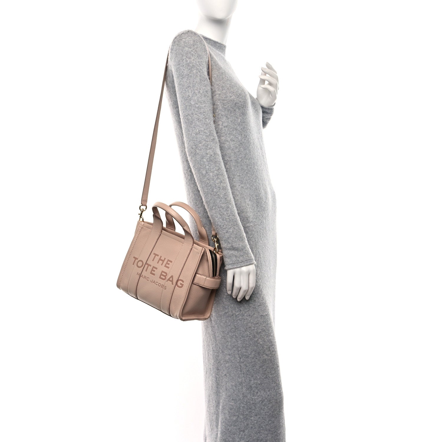 Marc Jacobs Grained Calfskin Small The Tote Bag Rose Dust 2 of 12