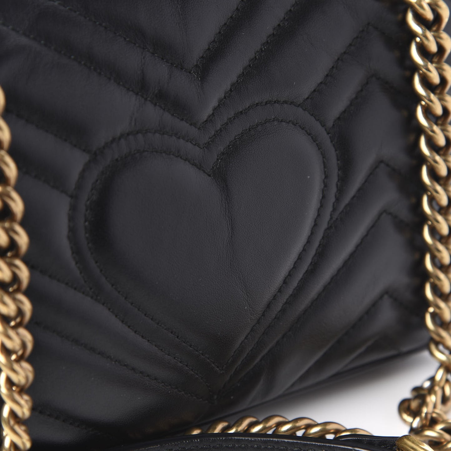 Calfskin Matelasse Mini GG Marmont Shoulder Bag Black