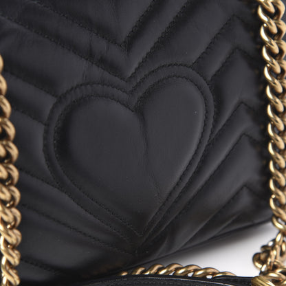 Gucci Calfskin Matelasse Mini GG Marmont Shoulder Bag Black 11 of 14