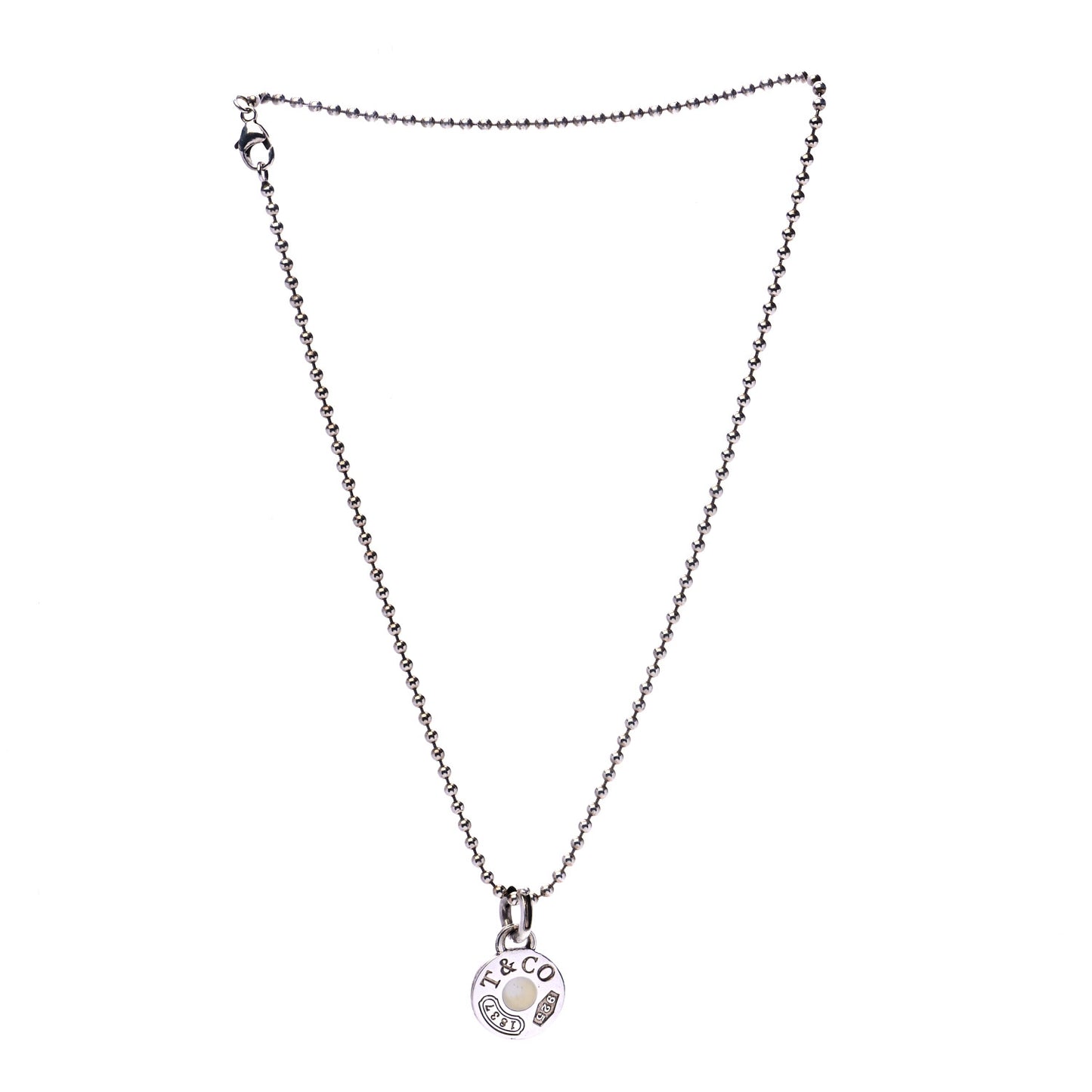 Sterling Silver Enamel 1837 Round Pendant Necklace