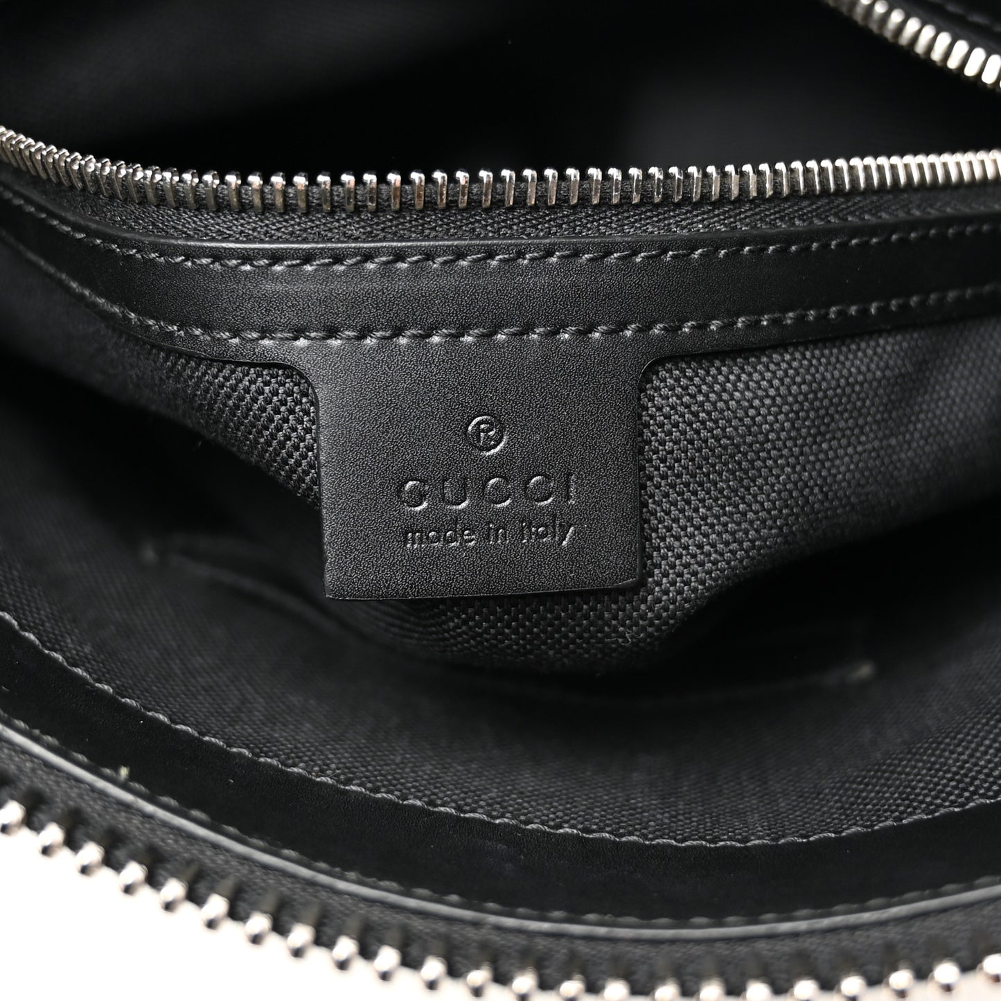 GG Supreme Monogram Appia Calfskin Web Flat Messenger Bag Black Grey