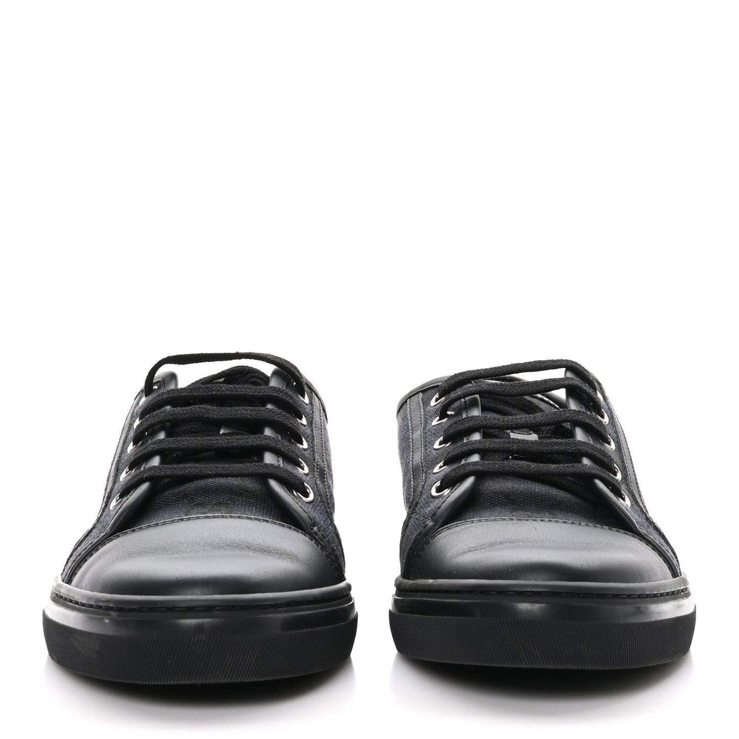 GG Monogram Calfskin Womens Low Top Sneakers 39 Piombo Black