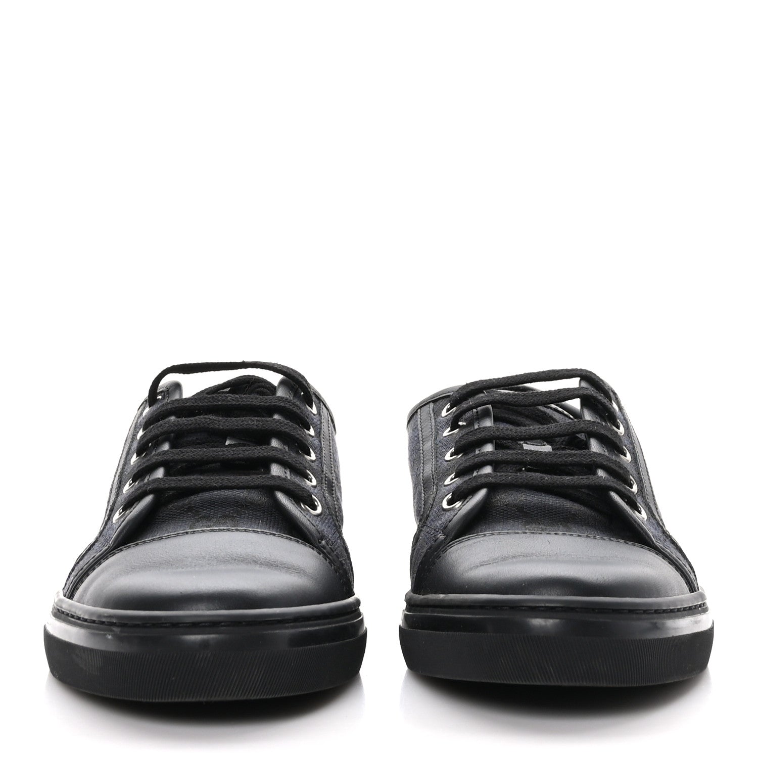 Gucci GG Monogram Calfskin Womens Low Top Sneakers 39 Piombo Black 2 of 9