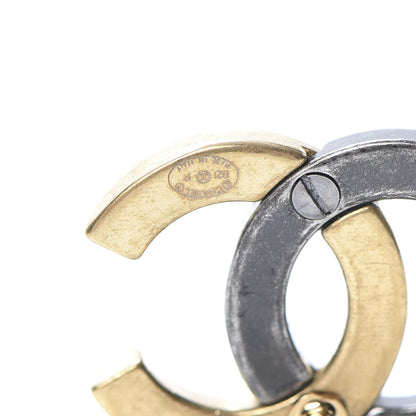 Chanel Metal CC Earrings Gold Ruthenium 4 of 5