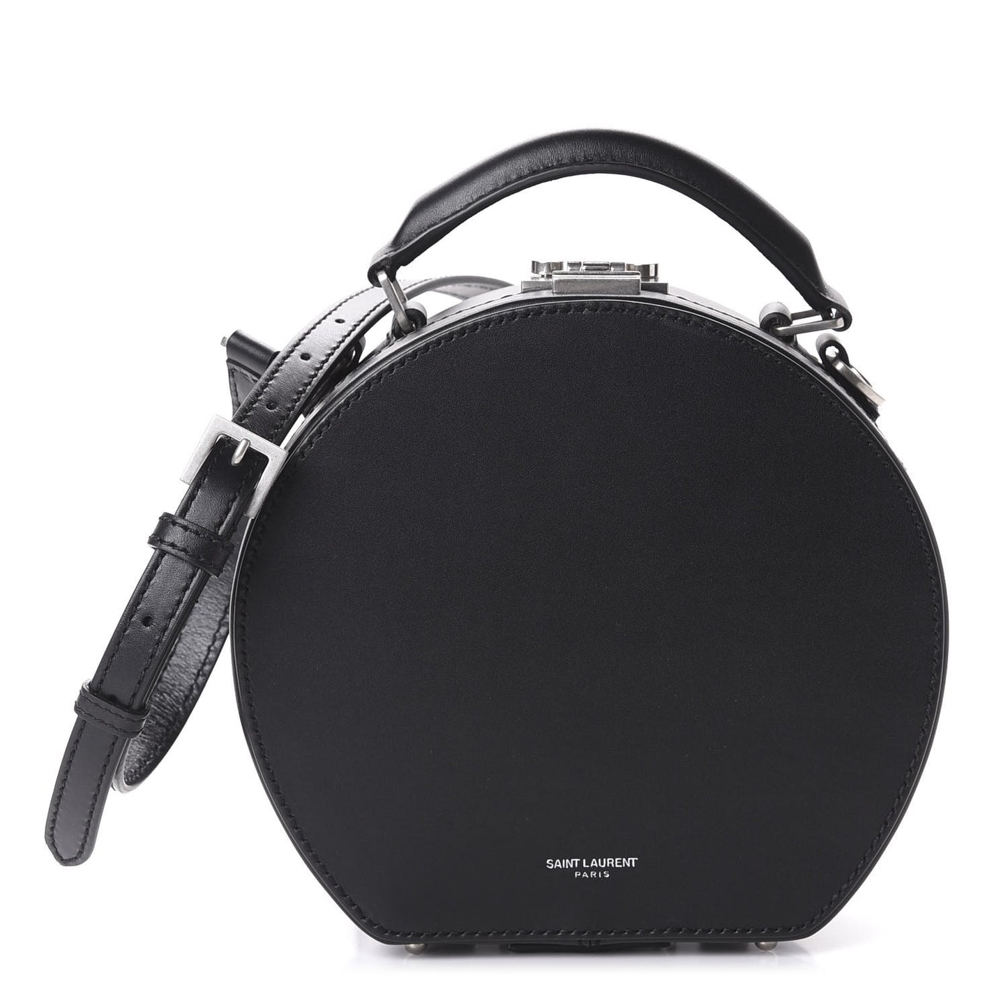 Calfskin Small Mica Hat Box Black