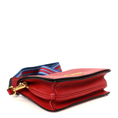 Prada Vitello Daino Flap Crossbody Rosso 4 of 10