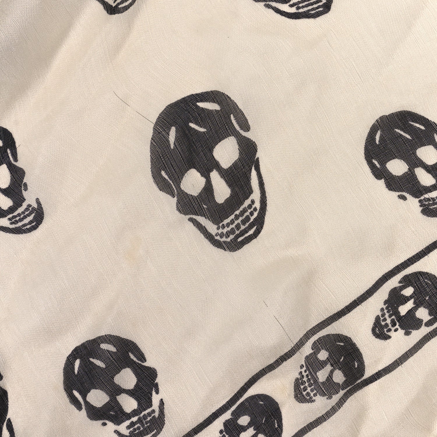 Alexander McQueen Silk Chiffon Skull Scarf Ivory Black 4 of 6