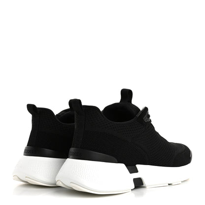 Hermes Technical Knit Suede Heros Sneakers 39 Black 5 of 14