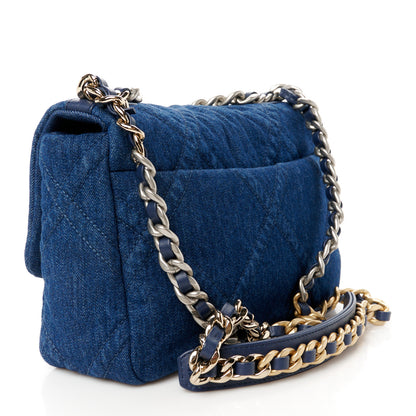 Chanel Denim Quilted Medium Chanel 19 Flap Blue 3 of 10