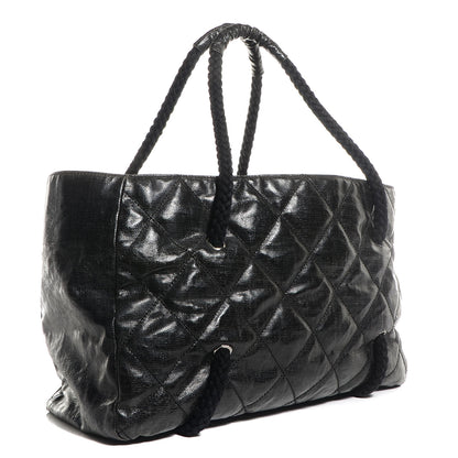 Chanel Coated Canvas Large CC Tote Black White 3 of 8