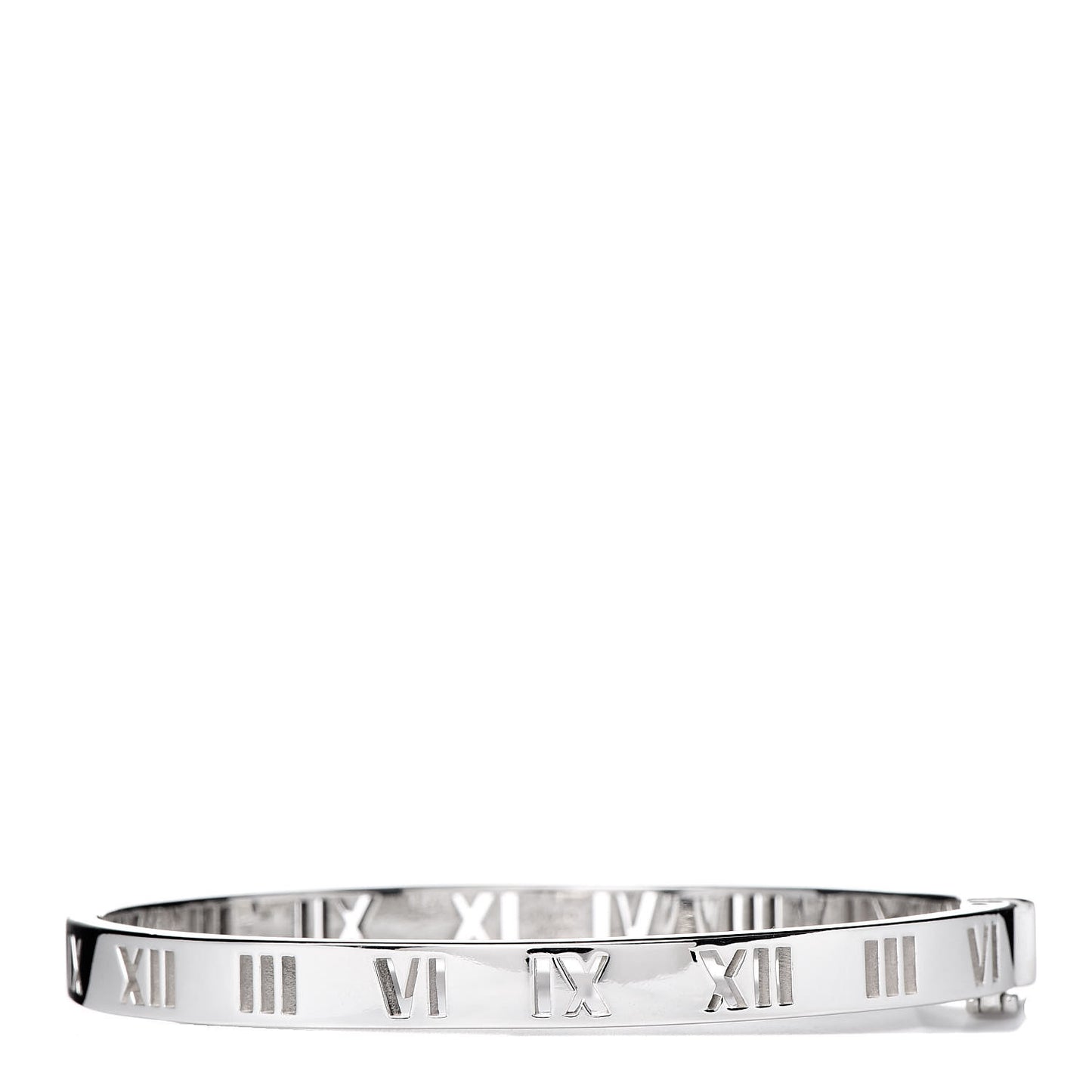 Sterling Silver Atlas Pierced Hinged Bangle Bracelet